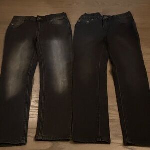 2 pairs boys size 8 slim black jeans